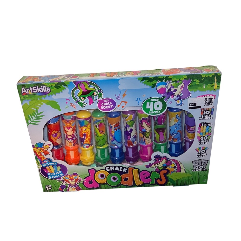 ArtSkills Chalk Doodlers Kids 40+ Pc Set Multicolor Good Glitter Washable